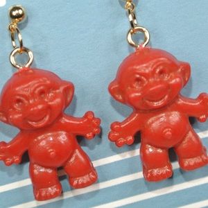 Bald Troll Gumball Charm Earrings